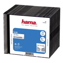 Hama CD Slim Box, obal na 1 cd/dvd, pr�hledn�/�ern�, balen� 20 ks (cena za balen�)