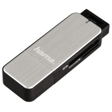 Hama �te�ka karet USB 3.0 SD/microSD, st��brn�