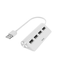 Hama USB hub, 4 porty, USB 2.0, 480 Mbit/s, b�l�