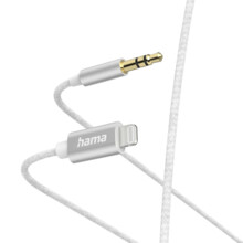 Hama MFI audio adapt�rov� kabel Lightining na jack 3,5 mm pro Apple, 1 m, aktivn�, alu