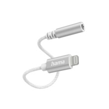 Hama MFi audio adapt�r Lightning na jack 3,5 mm pro Apple, aktivn�, alu