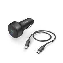 Hama set: rychl� USB nab�je�ka do vozidla USB-C PD/QC 25 W + kabel USB C-C 1 m