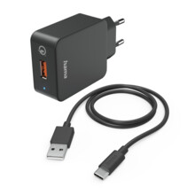 Hama set: rychl� USB nab�je�ka QC 3.0 19,5 W + kabel USB A-C 1,5 m