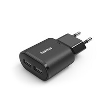 Hama USB nab�je�ka, 2x USB-A, 12 W/2,4 A