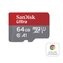 SanDisk Ultra microSDXC card for Chromebooks 64 GB, 140 MB/s, UHS-I, s adapt�rem