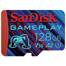 SanDisk GamePlay microSDXC UHS-I Card, 128 GB Gaming�microSDXC,�190 MB/s (�ten�),�130 MB/s (z�pis)