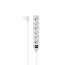 Hama prodlu�ovac� p��vod s vyp�na�em, 6x z�suvka schuko, 1,4 m, b�l�