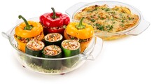 Kulat� pek�� s poklopem GrandCHEF 32 cm, sklen�n�